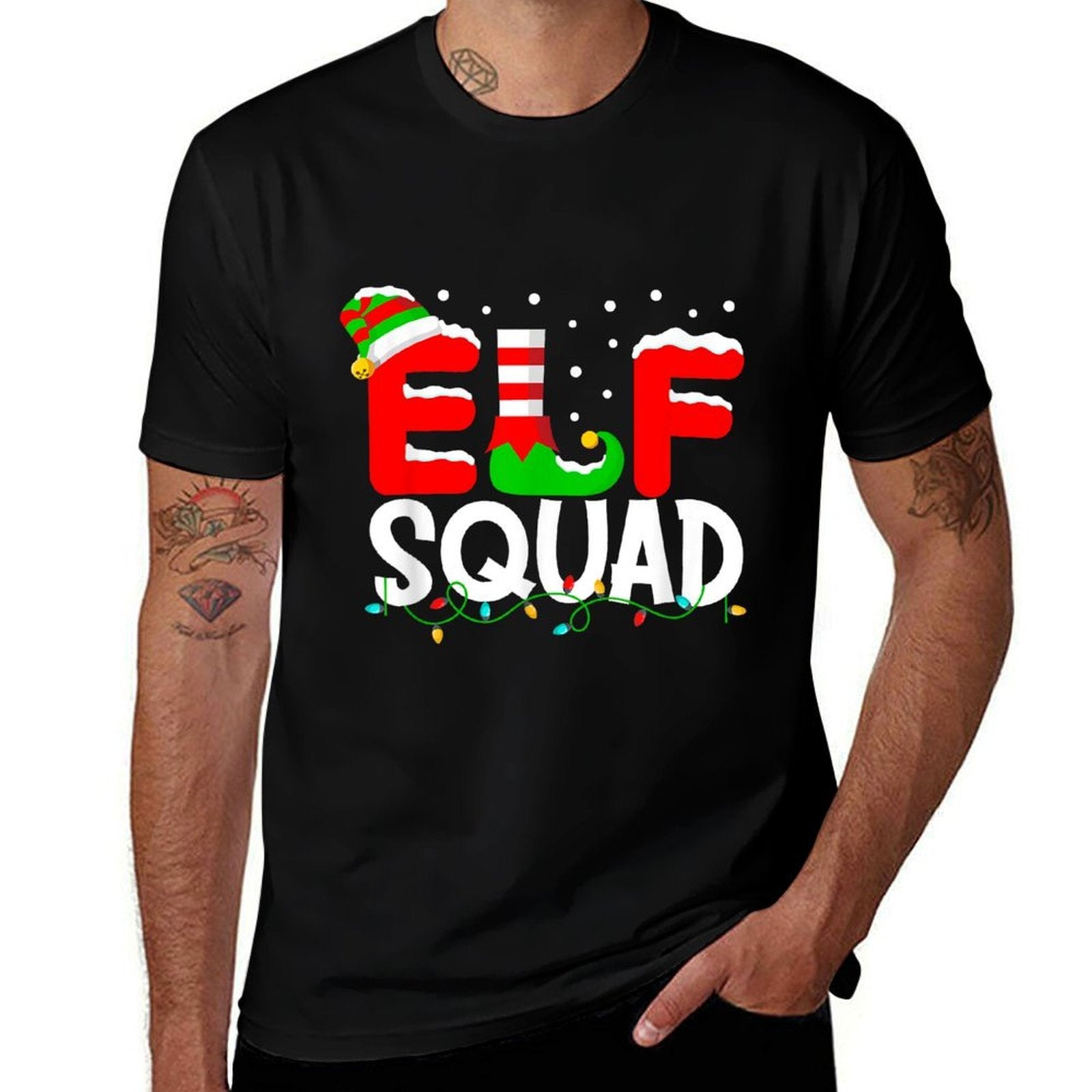 Elf Squad Christmas Matching Family Toddler Boy Girl Funny  Trendy Pattern T-Shirt