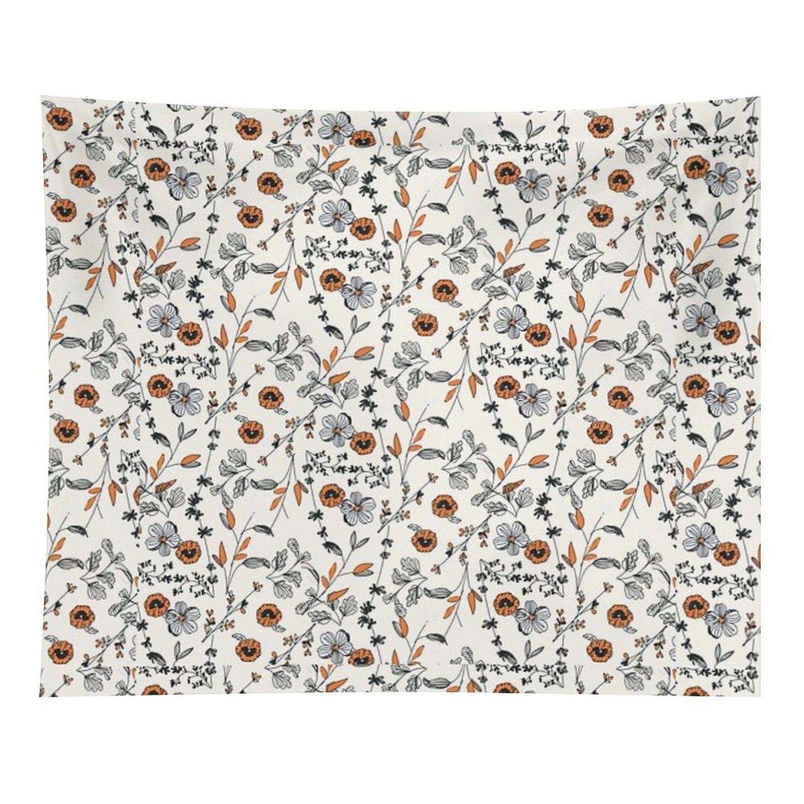 Orange Flower Pattern Tapestry