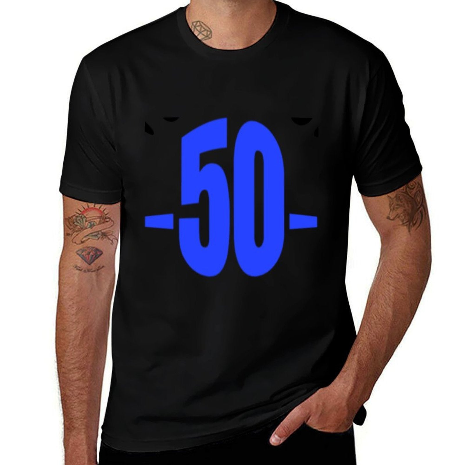 50 More Fun Than Two 25 Year Olds Funny 50th Birthday Gift  Ribbed Collar T-Shirt