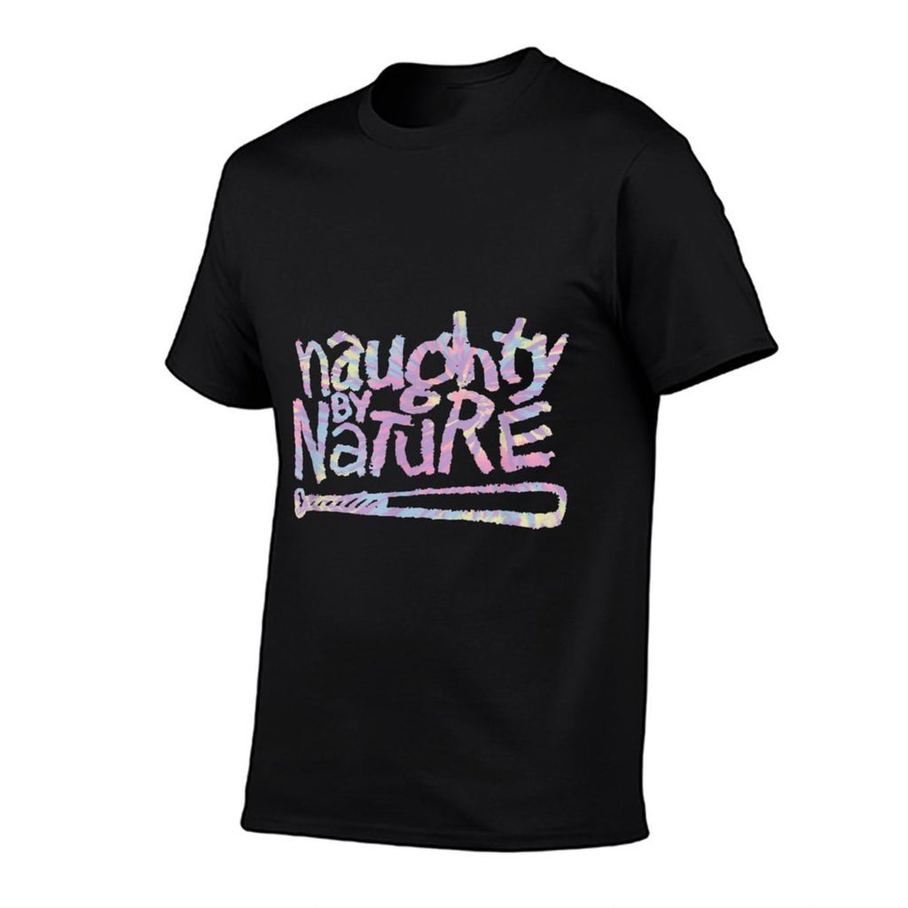 Naughty By Nature – Pastel Spiral Logo Black  Easy-care T-Shirt