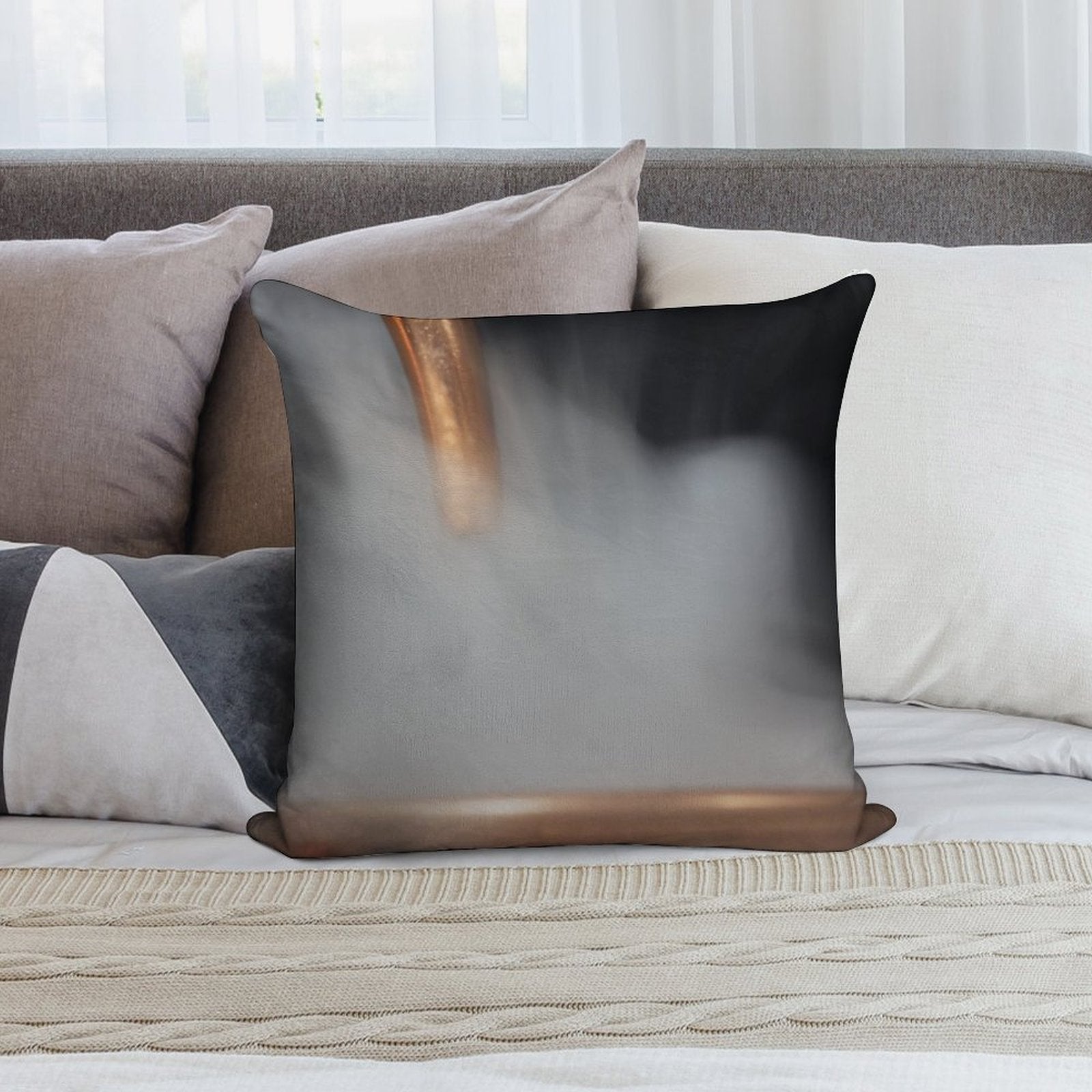 Copper Pipe with Steam Soft Multiple Sizes Throw Pillow