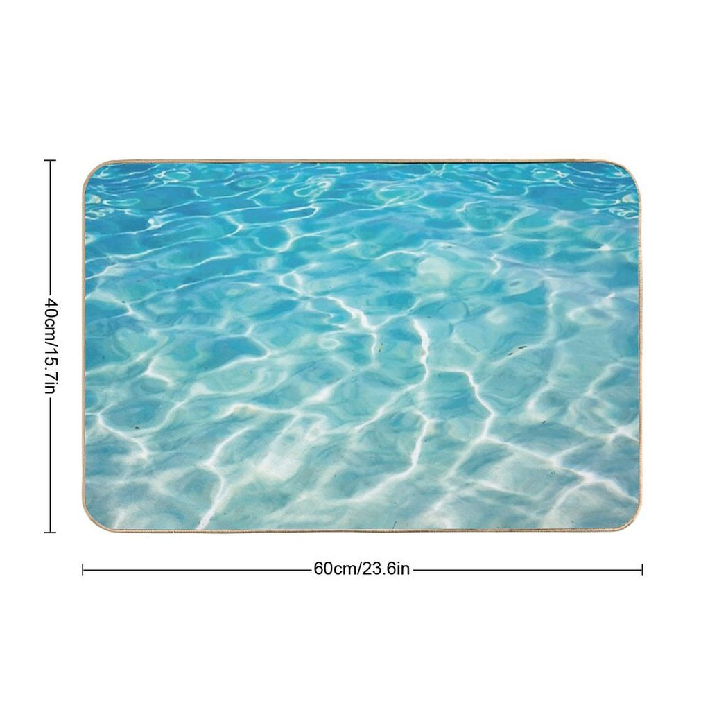 Blue Ocean Waves  Dirt-Trapping Bath Mat