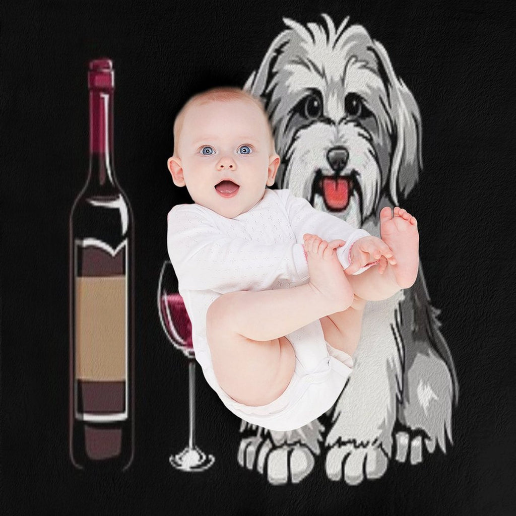 Havanese And Wine Funny Dog Gift-ready Throw Blanket