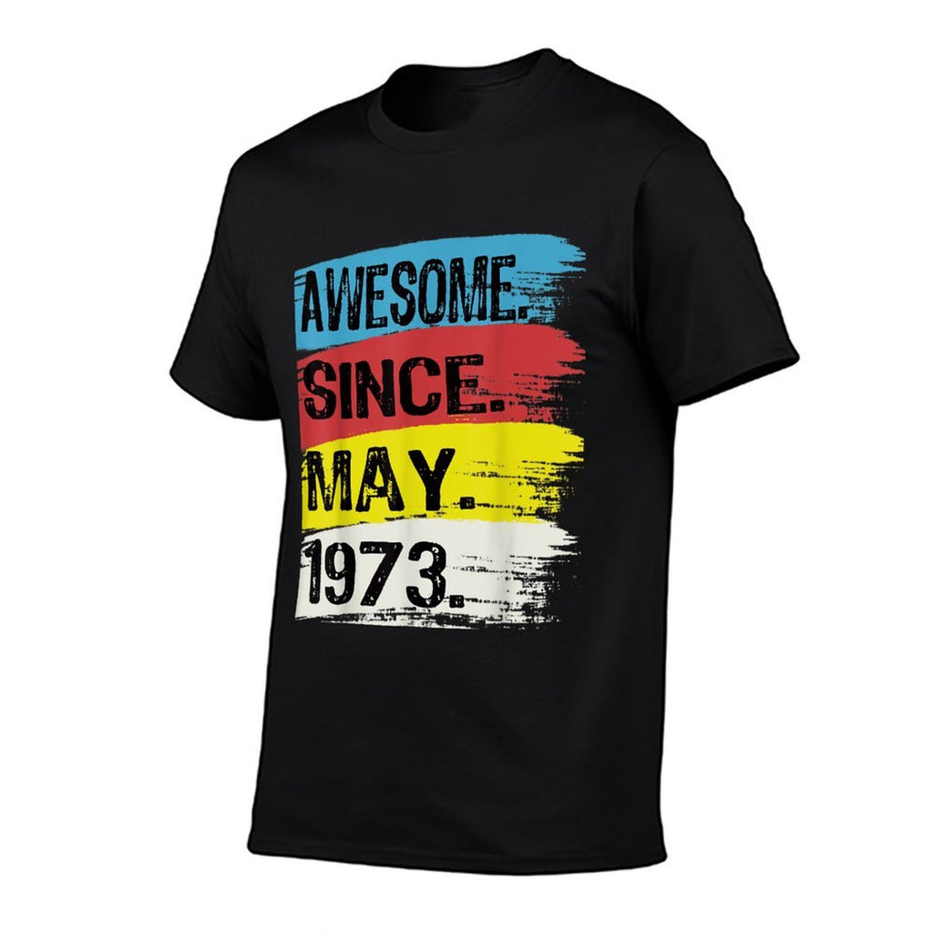 Awesome Since May 1973 Gemini Man Taurus Girl 50th Birthday  Oversized Silhouette T-Shirt