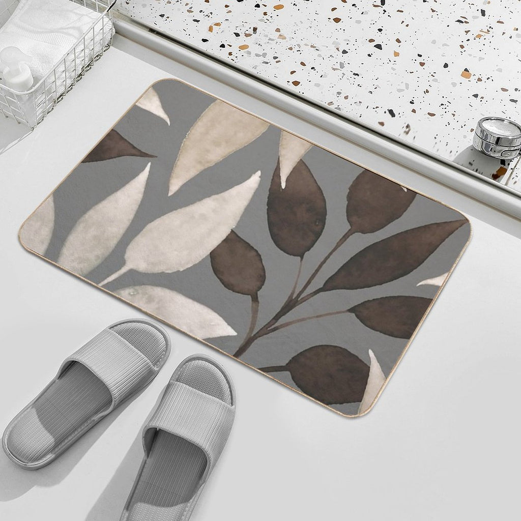 Leaves Design.  Long-Lasting Bath Mat