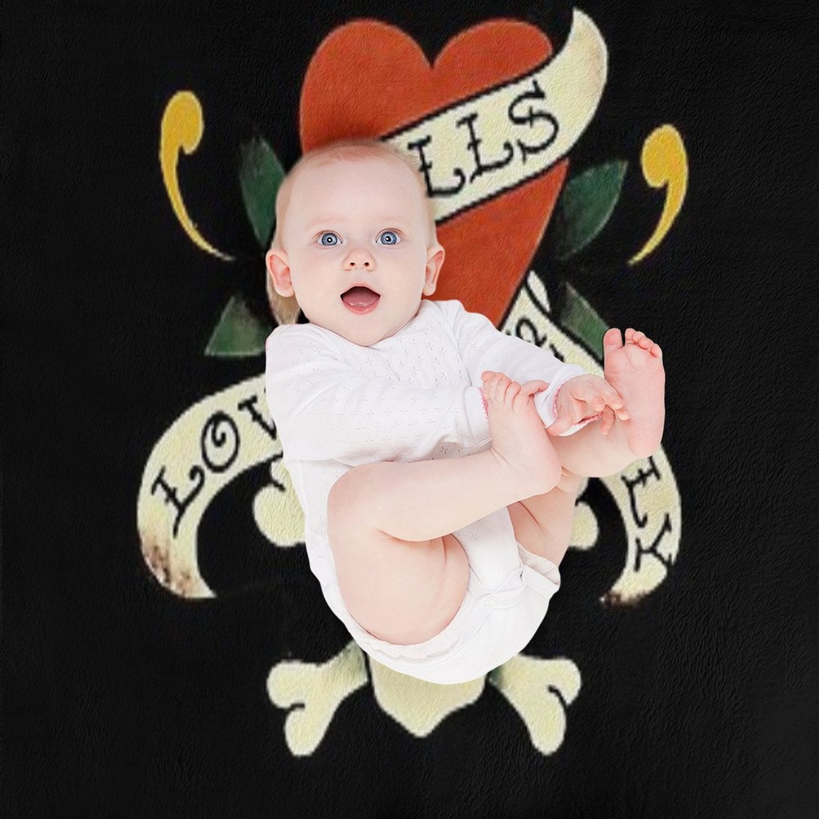 Ed Hardy Love Kills Slowly Machine-washable Throw Blanket