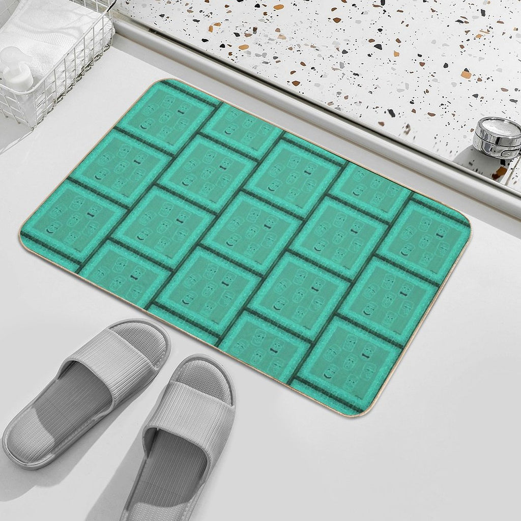 Tiki Time - Aqua Version!  Absorbent Bath Mat