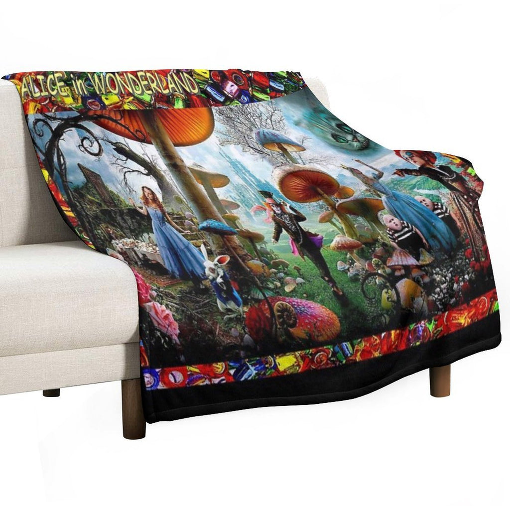 ALICE IN WONDERLAND  Modern Advertising Print Gift-ready Throw Blanket