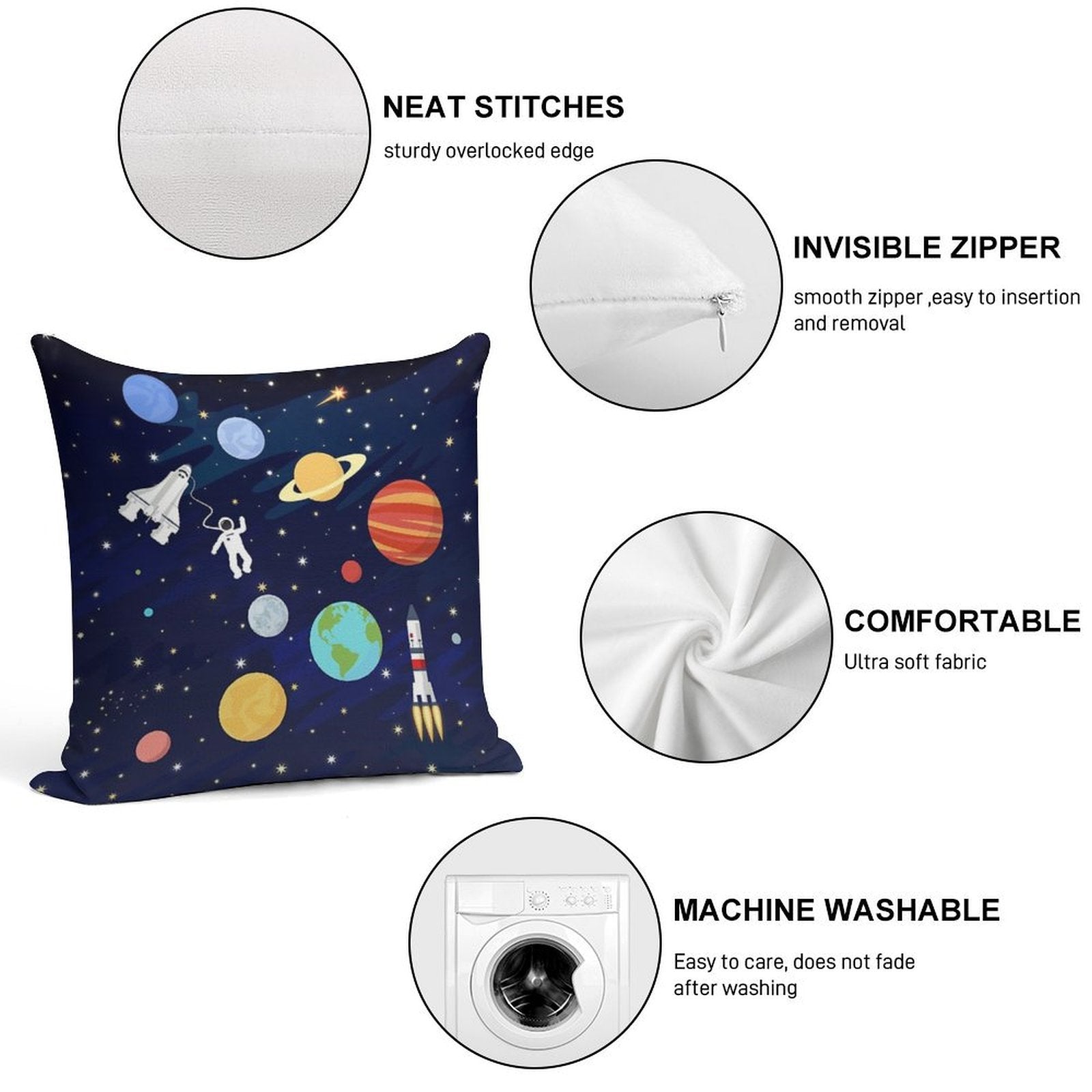 In Space Soft Shrink-Resistant Throw Pillow