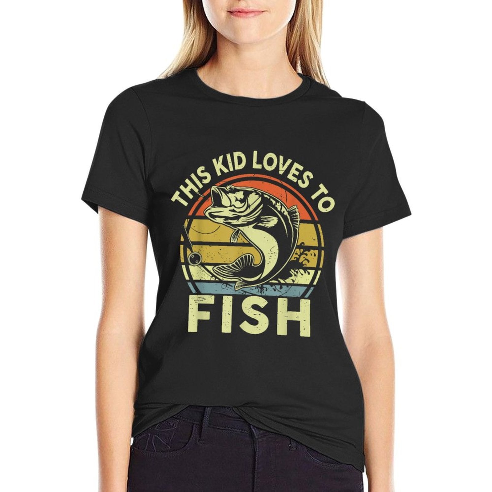 Kids Loves To Bass Fishing-Shirt Boy Toddler Funny Fisherman  Breathable T-Shirt