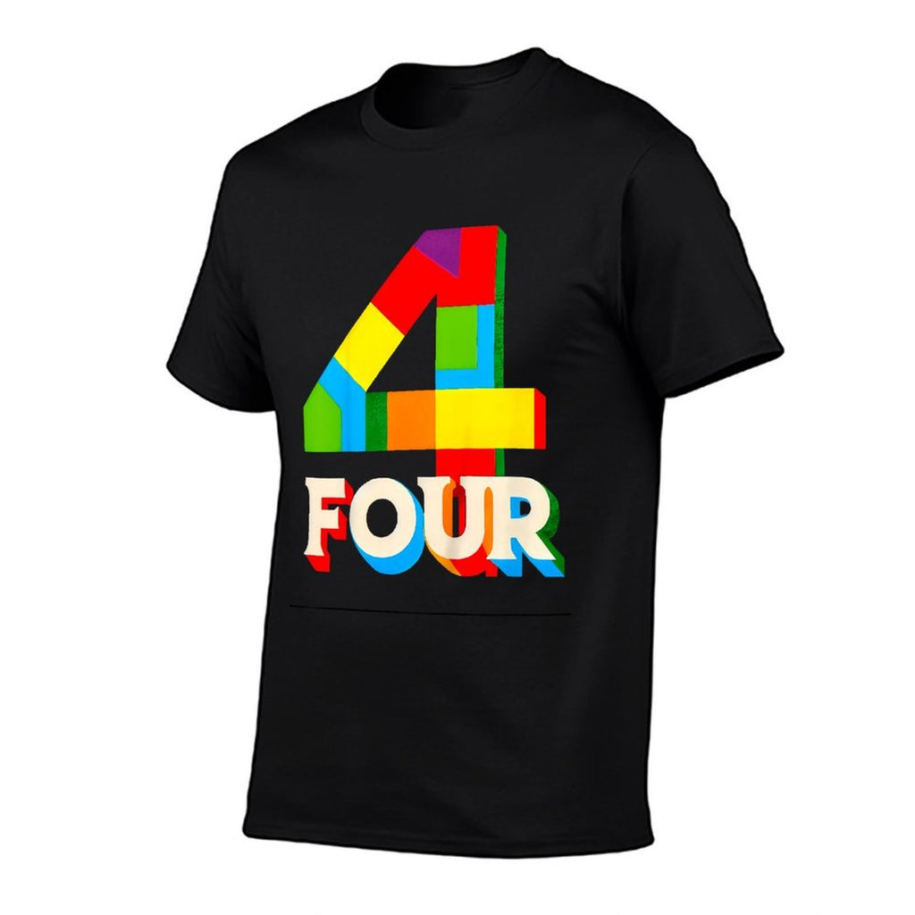 Kids Age 4 Four Year Old Boys 4yr 4th Birthday Toddler Happy Bday  Slim-fit Cut T-Shirt