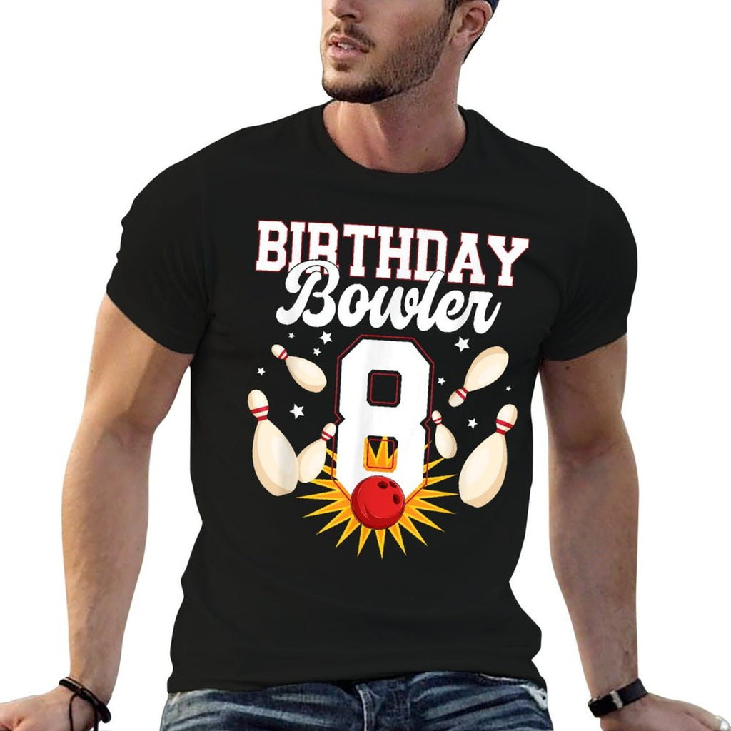 8th Birthday Bowling Boy Eight Year Old Bowler Birthday  Affordable Price T-Shirt