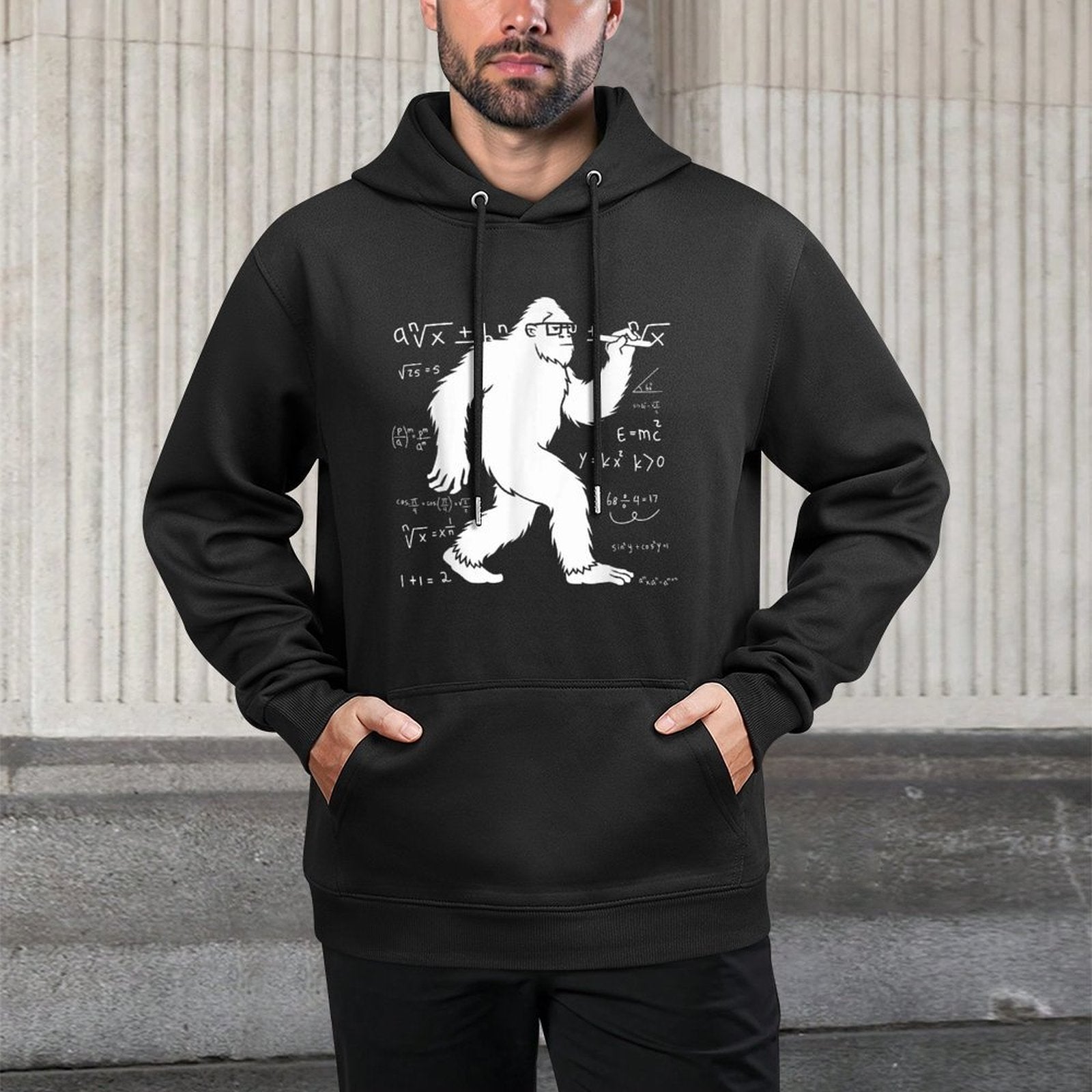 Funny Bigfoot Math Pun For Teachers Students Pi Day Cotton-Polyester Blend Hoodie