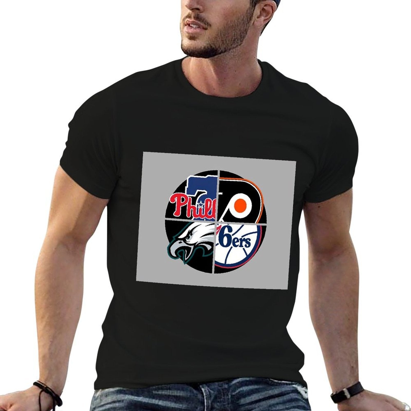 Philadelphia Sports Quad  Trendy Pattern T-Shirt