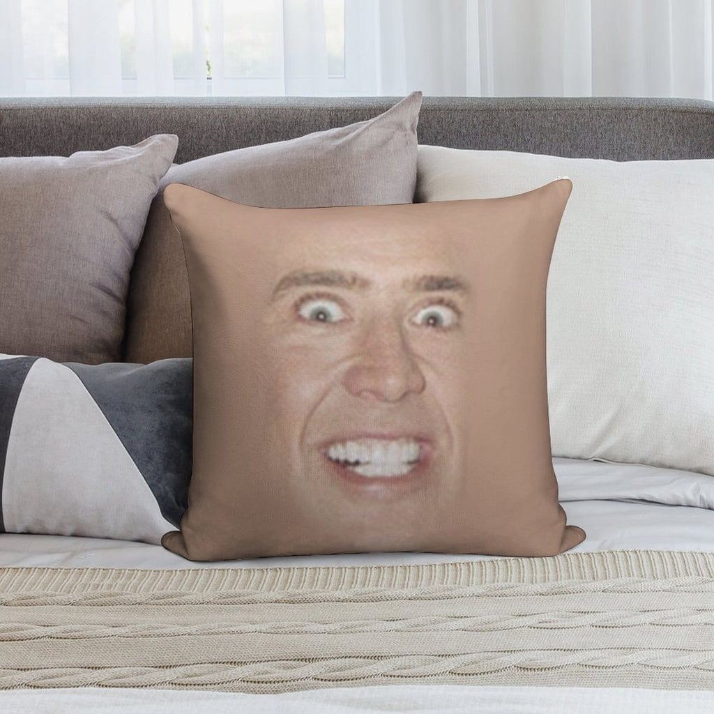 Nicholas Cage Face Pattern Soft Skin-Friendly Throw Pillow