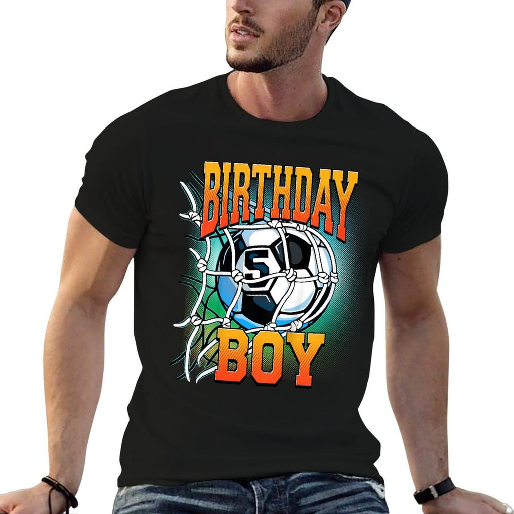Kids 5th Birthday  Soccer For Boy  5 Years Old  Trendy Pattern T-Shirt