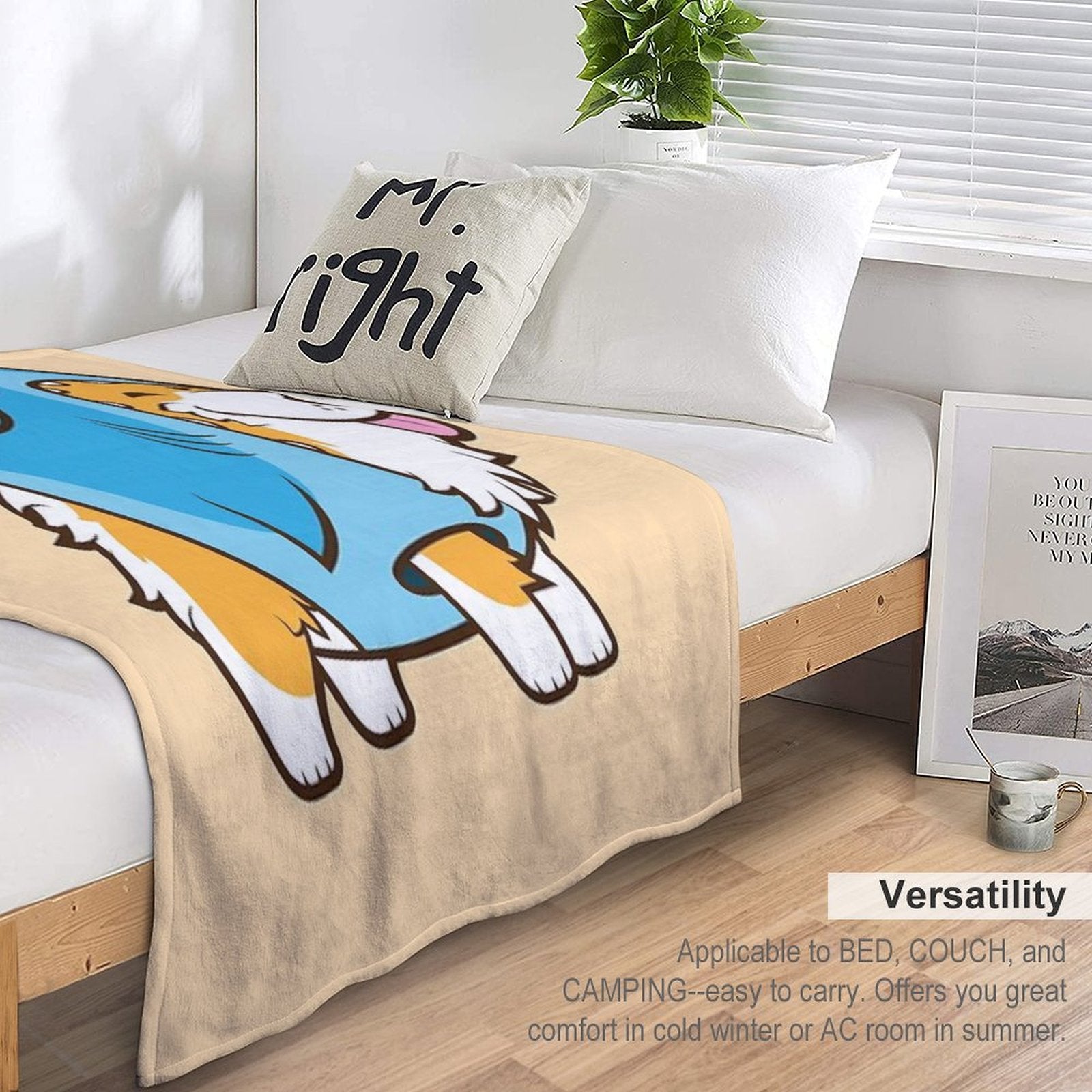 Corgi In A Shark Suit All-season Throw Blanket