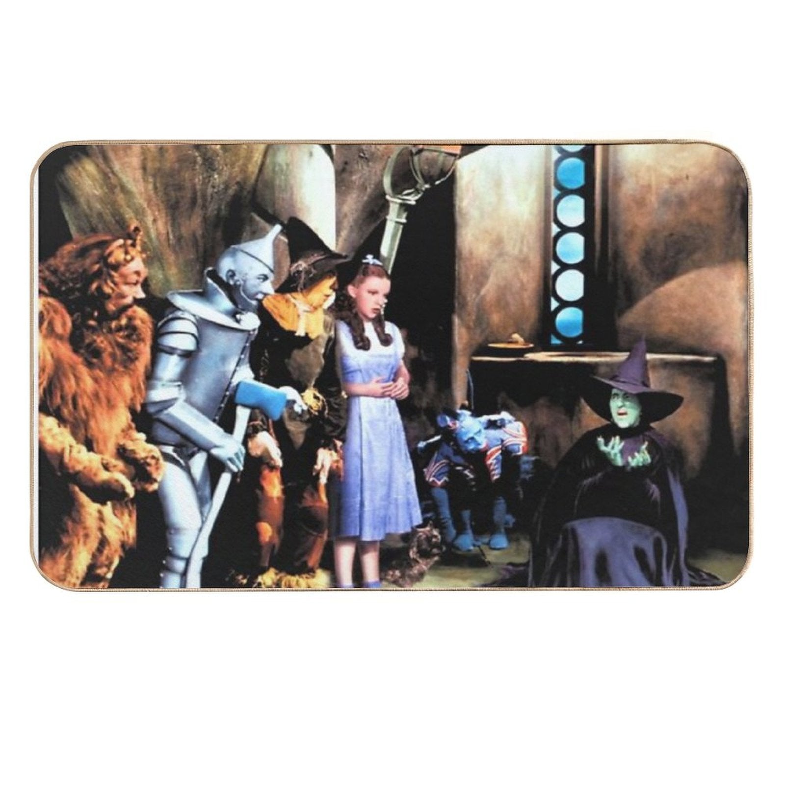 Colorized Vintage Design Print Stills  Oz Melting with  Mask  Anti-Trip Bath Mat
