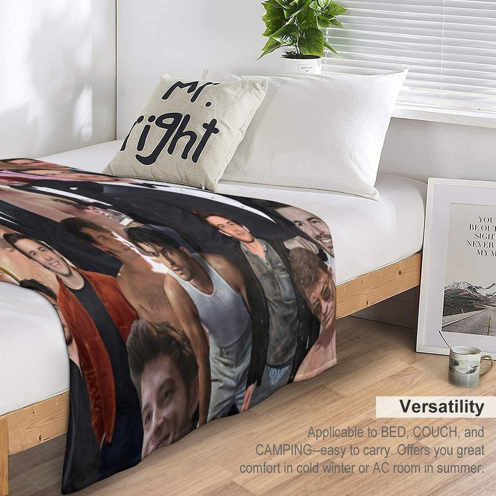 Jonathan Bailey Collage Machine-washable Throw Blanket