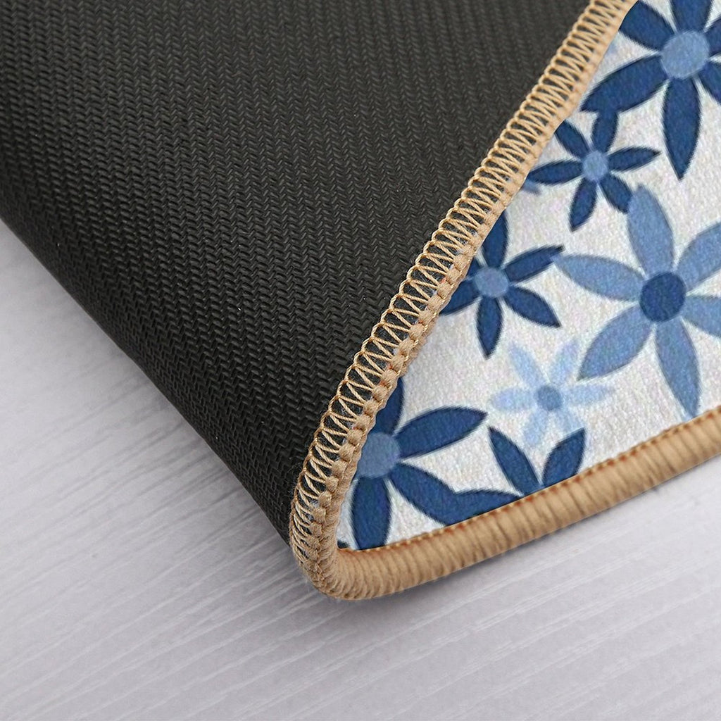 Star Flowers - Blue  Odorless Bath Mat
