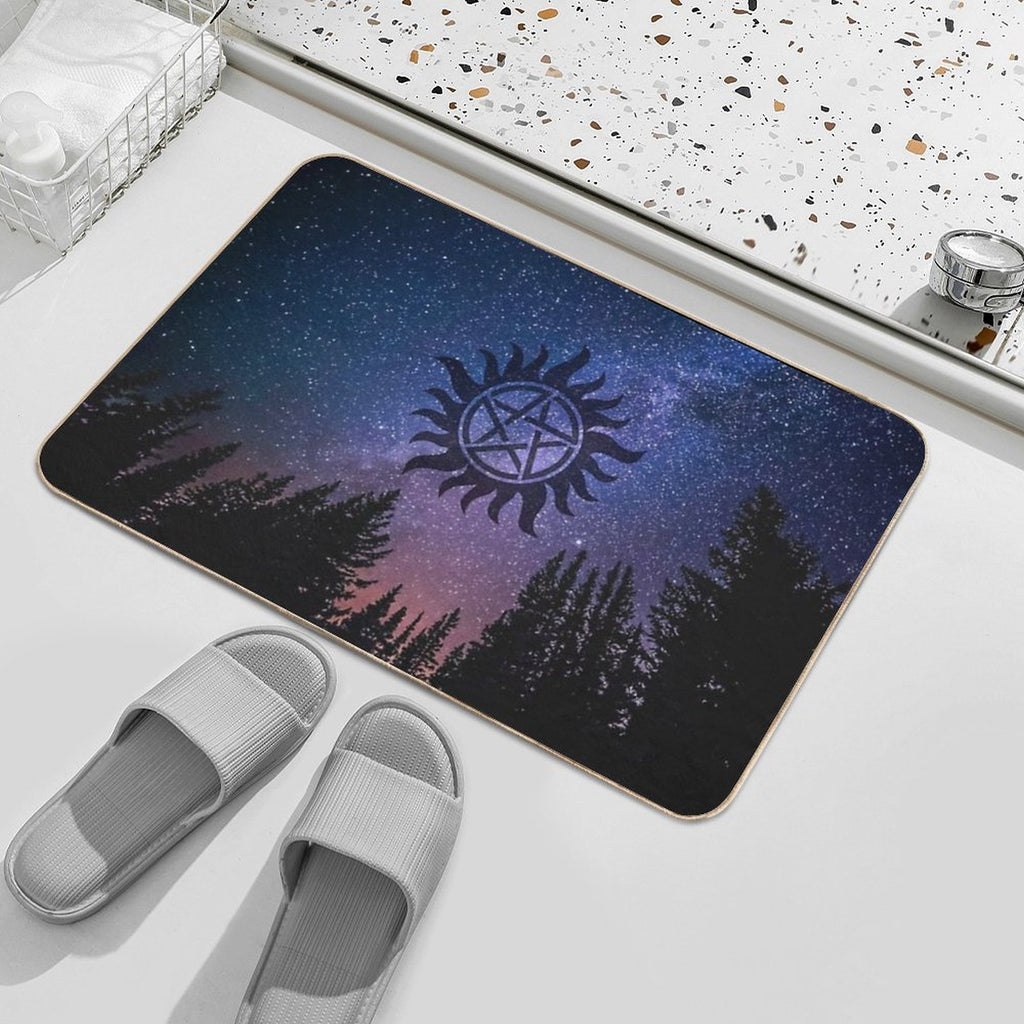 Anti Possession - Forest Starry Night Sky  Long-Lasting Bath Mat