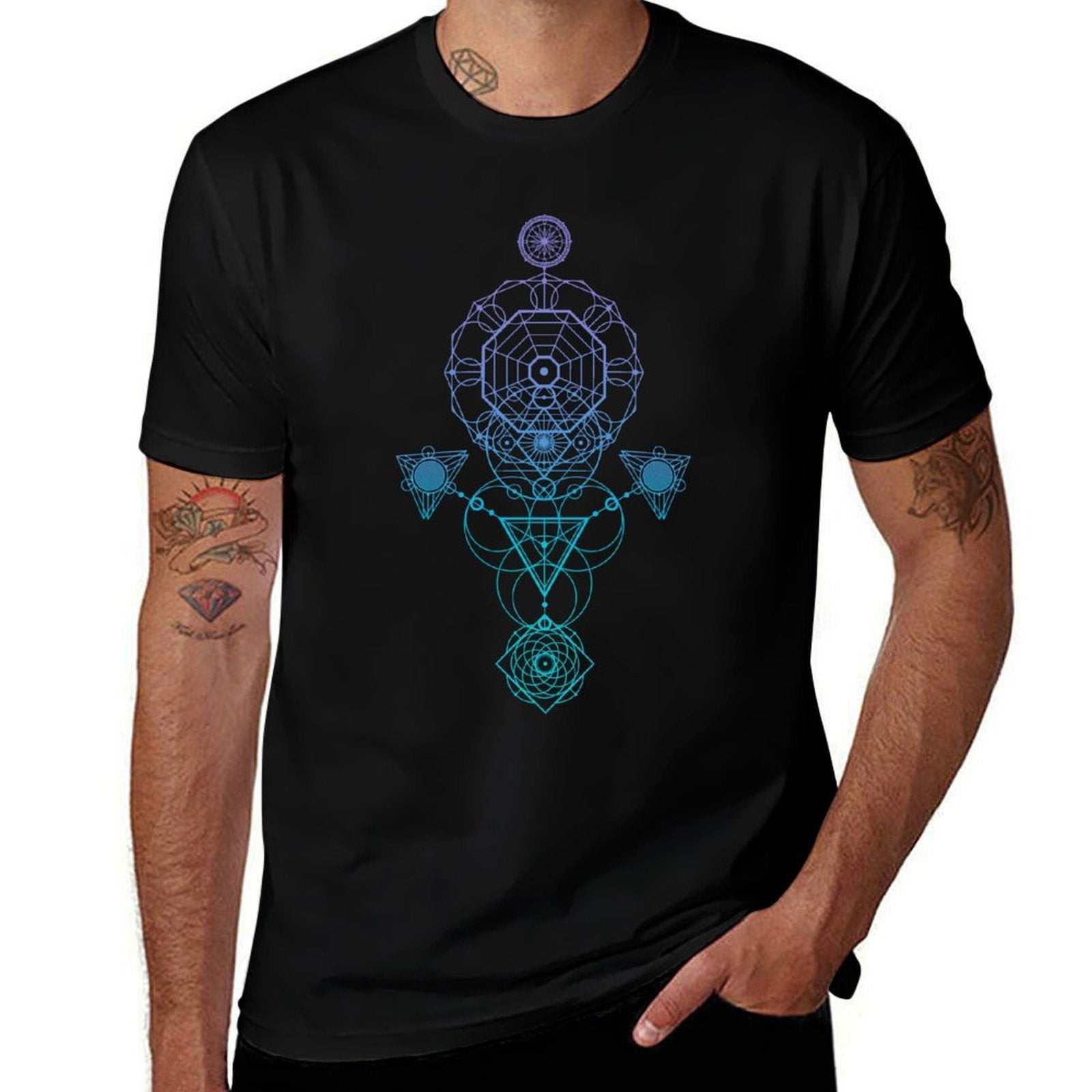 Starseed Activation Sacred Geometry  Lightweight T-Shirt