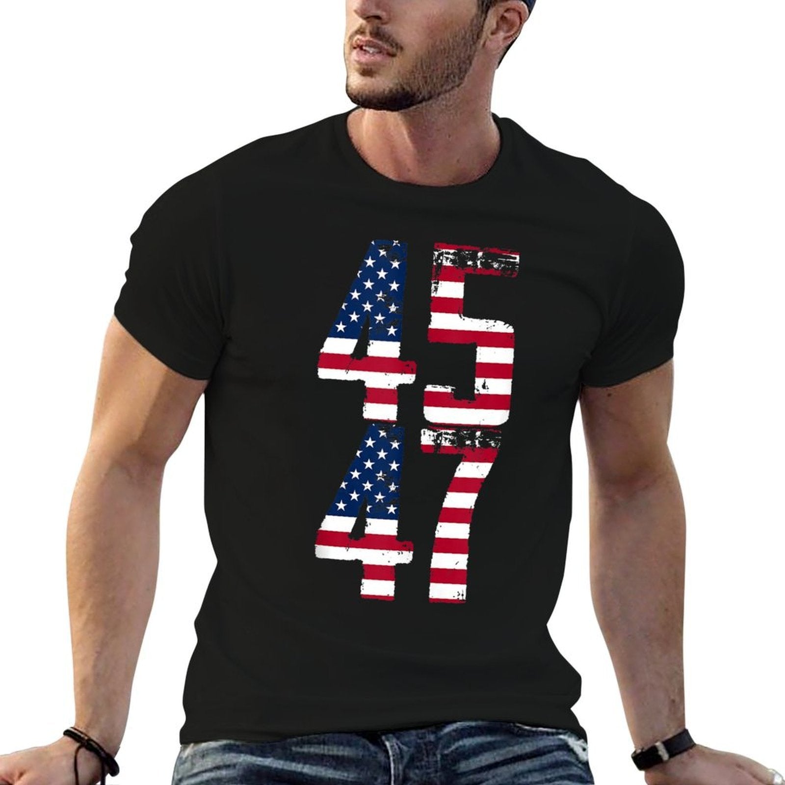 Trump 2024 Vintage American  Rolled Sleeves T-Shirt