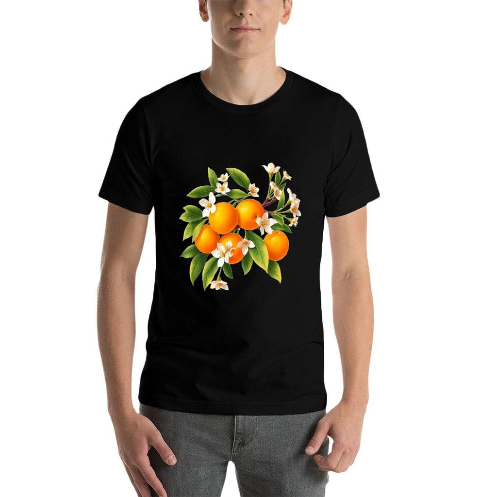 Elegant Orange Blossom Branch - Botanical Fruit Illustration  Tagless Design T-Shirt