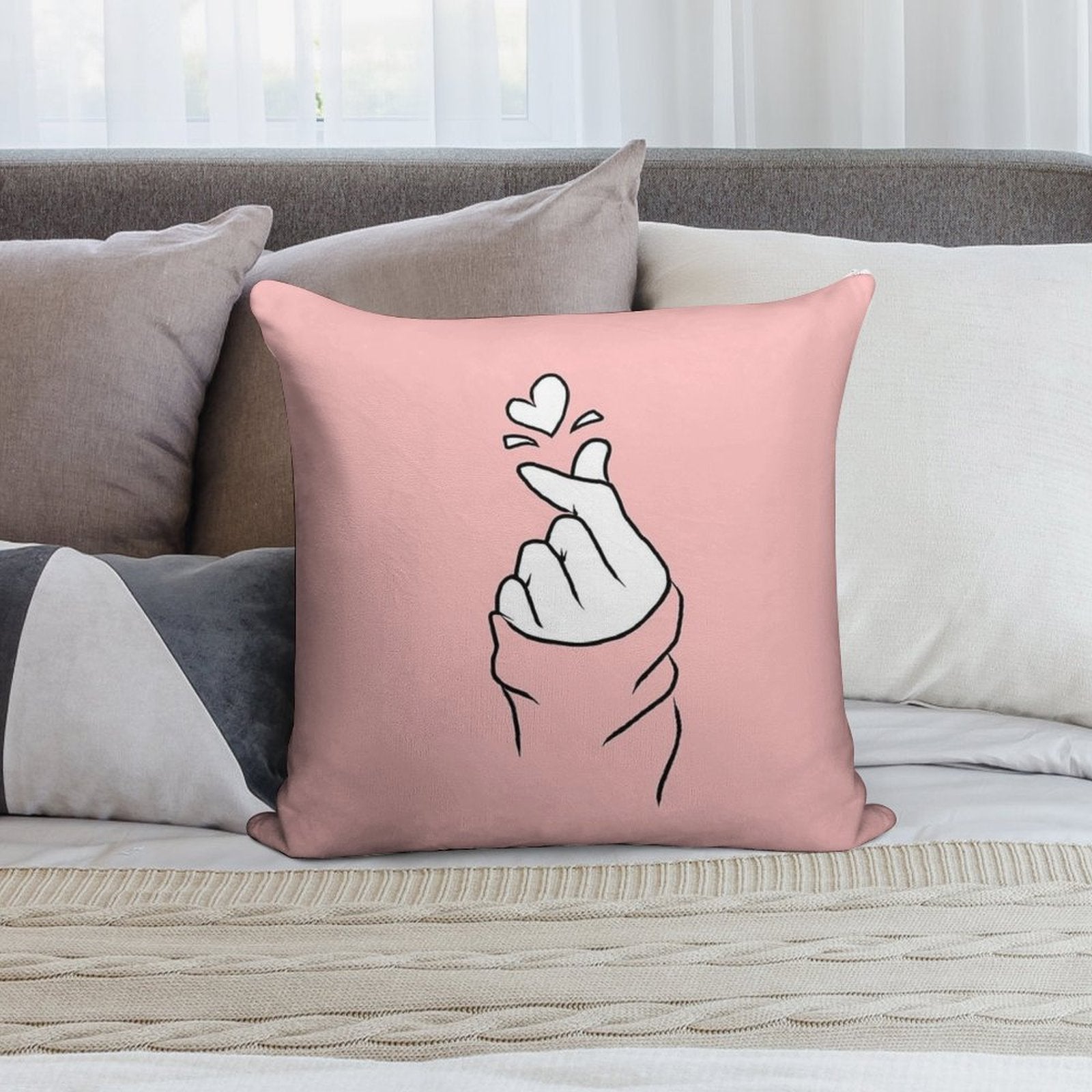 Cute Heart~ Soft Bedroom Essential Throw Pillow