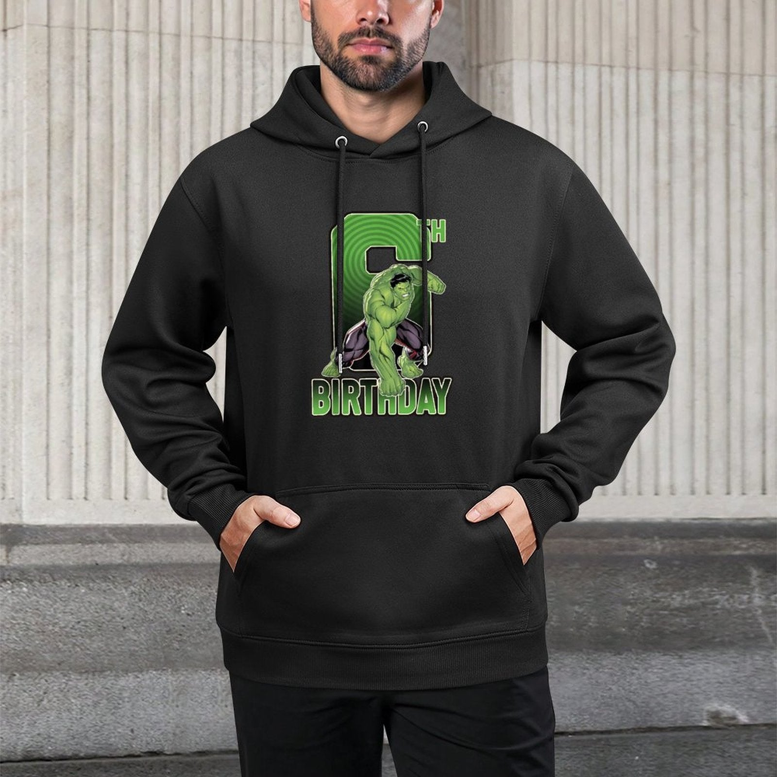 Marvel Hulk Smash 6th Birthday Graphic Shrink-Resistant Hoodie