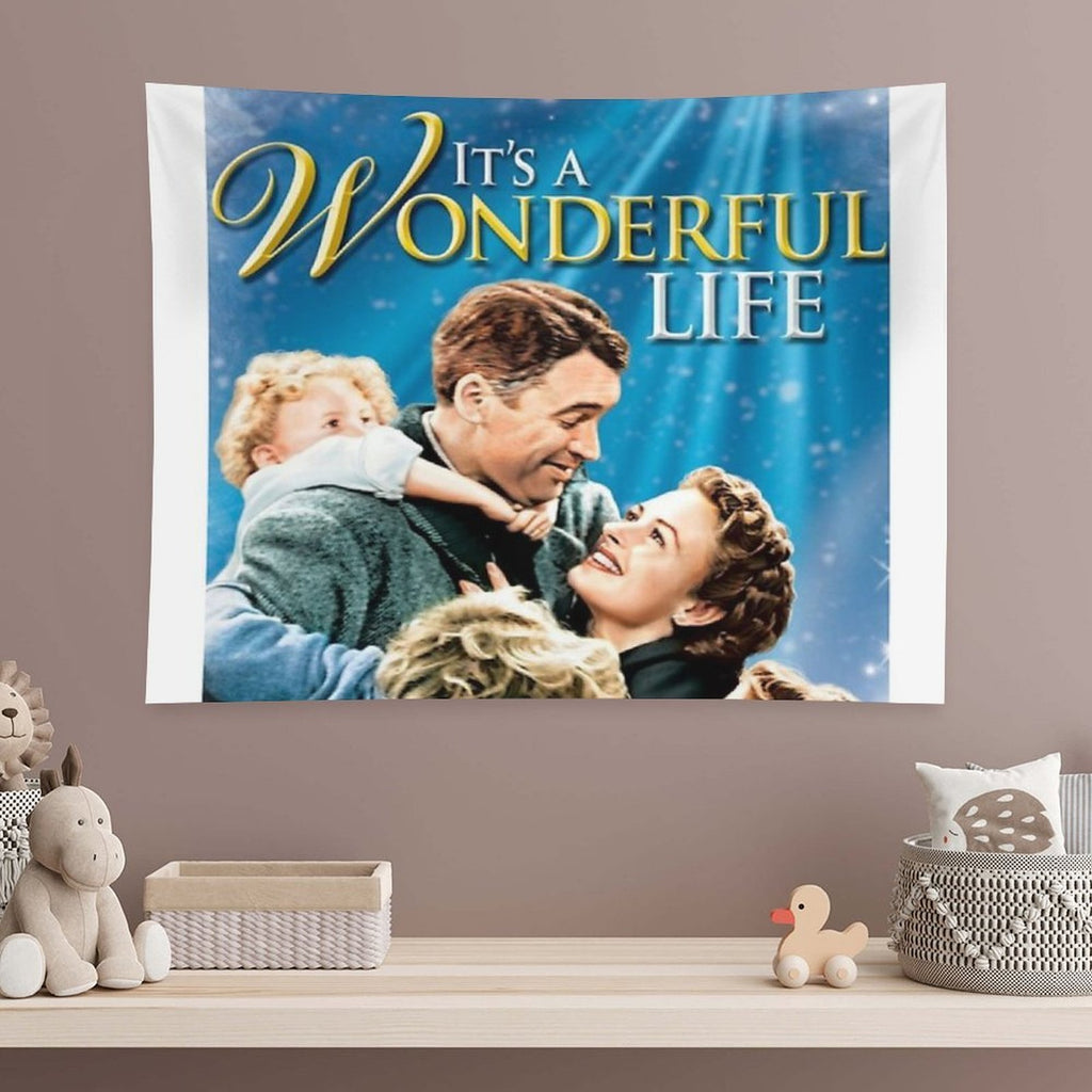 Vintage It's A Wonderful Life Vintage Classic Movie 1940s Tapestry