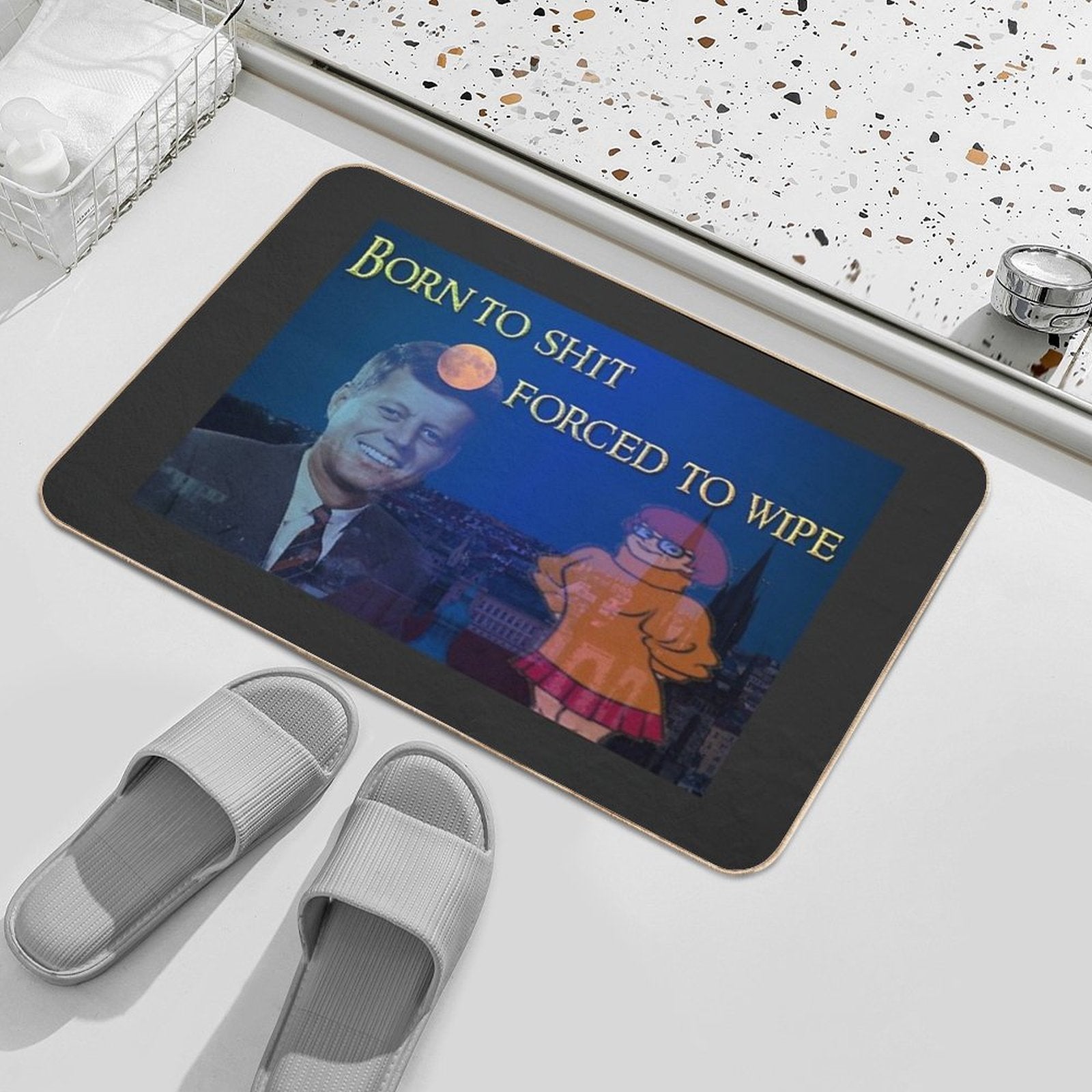 Born to Shit, Forced to Wipe  Rapid-Drying Bath Mat