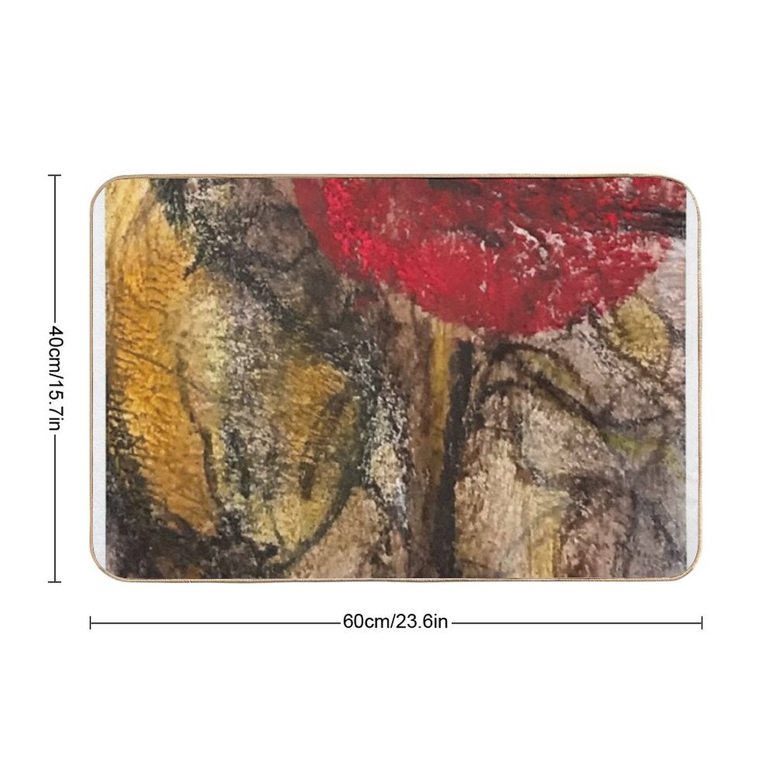 Deep Dive Red  Easy Maintenance Bath Mat