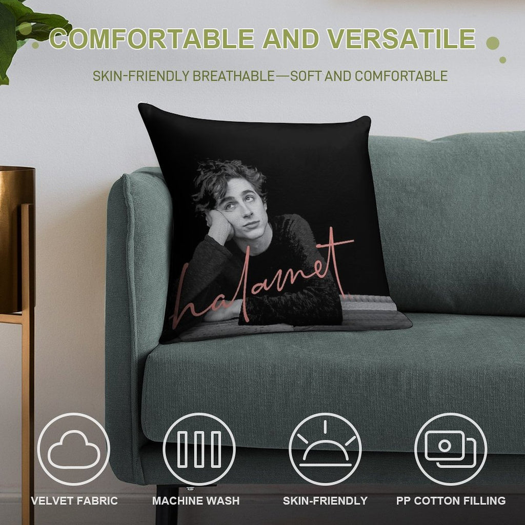 Chalamet Awesome Merch Of Timothee Chalamet Soft Decorative Cover Throw Pillow