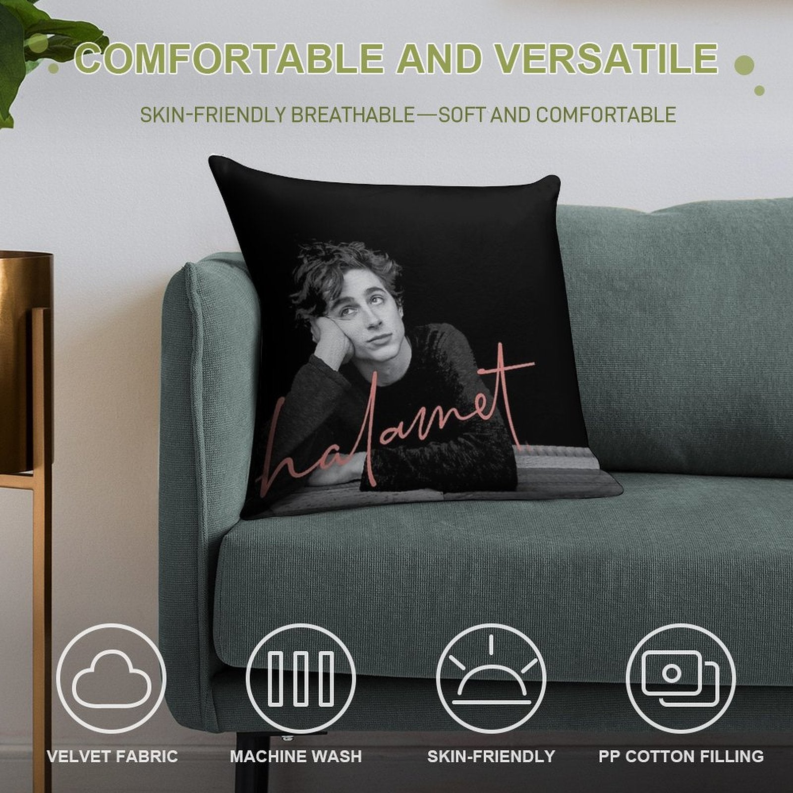 Chalamet Awesome Merch Of Timothee Chalamet Soft Decorative Cover Throw Pillow