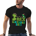 Kids 3 Rex Birthday Boy Dino 3rd Year Old Bday Party Boys Kids  Cotton T-Shirt