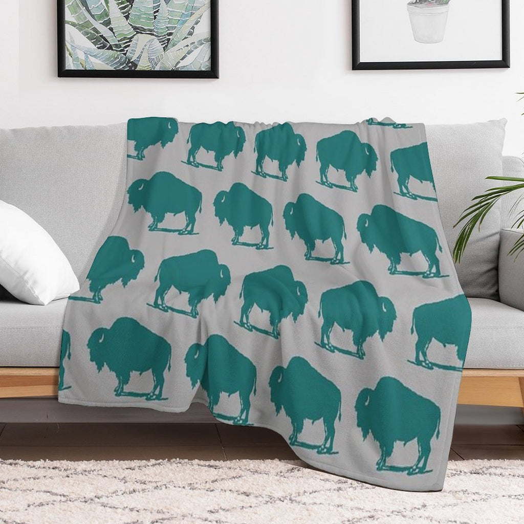 Buffalo Bison Pattern 226 Durable Throw Blanket