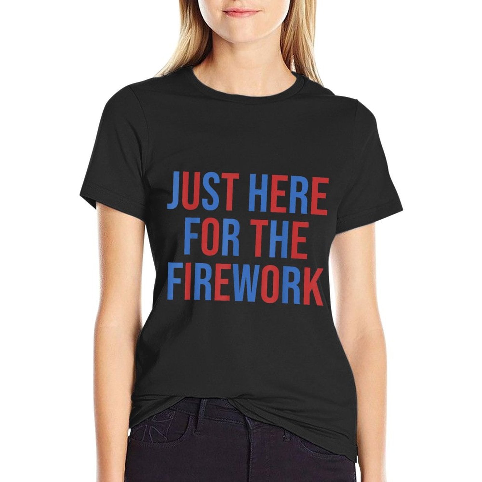 Funny Im Just Here For The Fireworks 4th Of July Couple  Polyester Blend T-Shirt