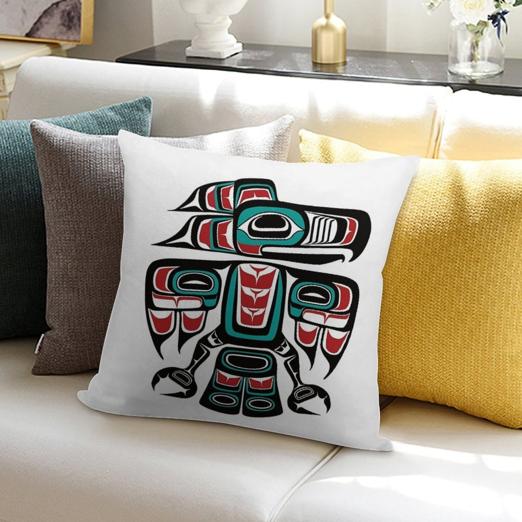 Haida Tlingit Native Raven Totem Soft Style Accent Throw Pillow