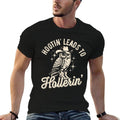 Hootin Leads To Hollerin Western Funny Cowboy Owl  Summer-ready Fabric T-Shirt