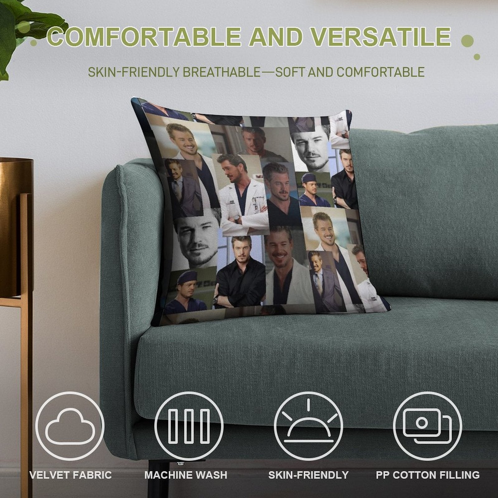 Mark Sloan Soft Anti-Pilling Throw Pillow