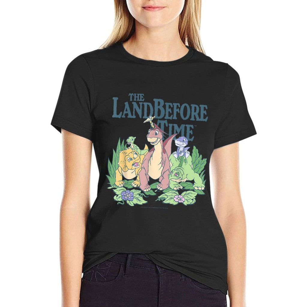 Land Before Time Pastel Dinosaur Friends  Heathered Texture T-Shirt