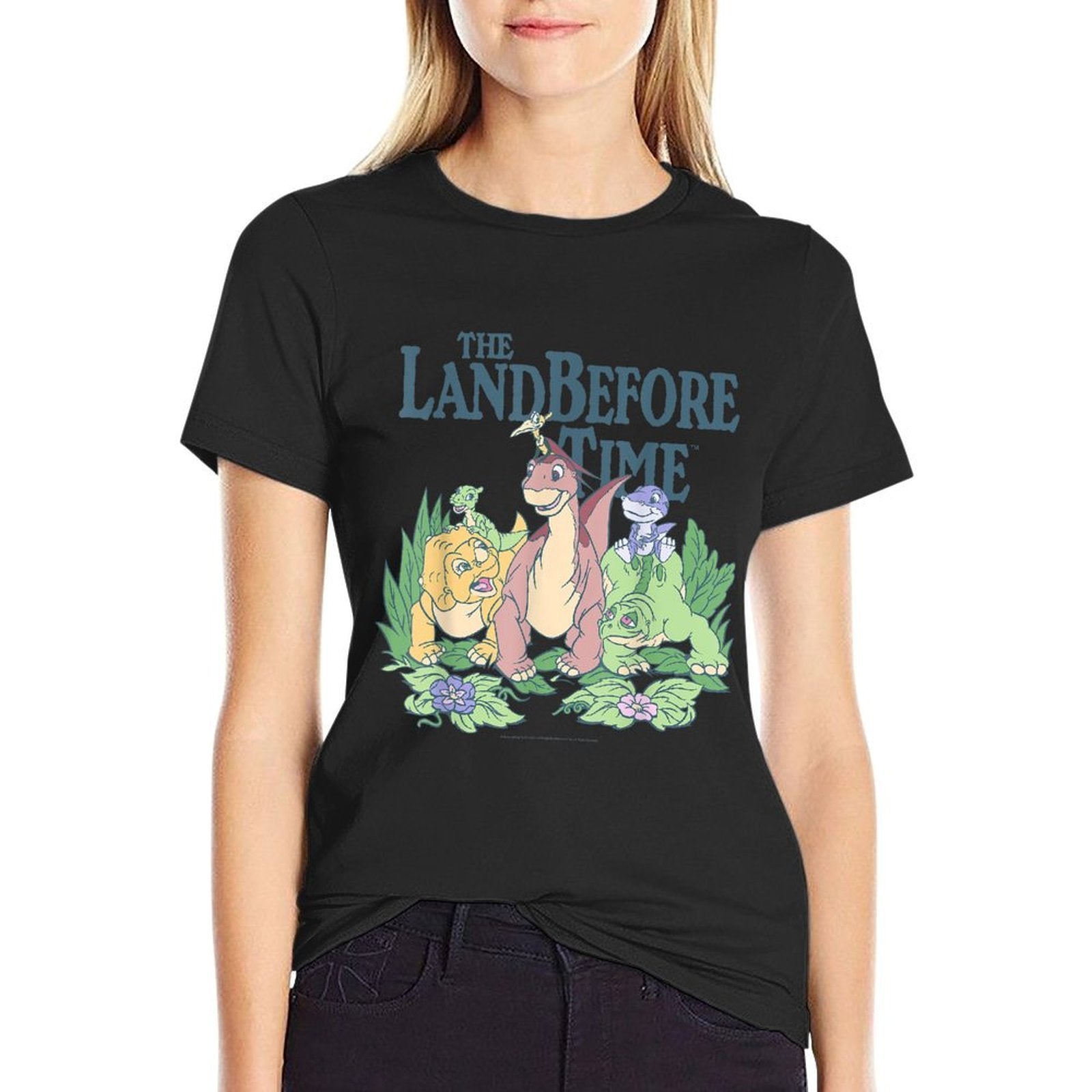 Land Before Time Pastel Dinosaur Friends  Heathered Texture T-Shirt