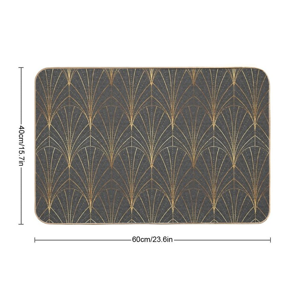 Art Deco Waterfalls  Textured Grey  Rapid-Drying Bath Mat
