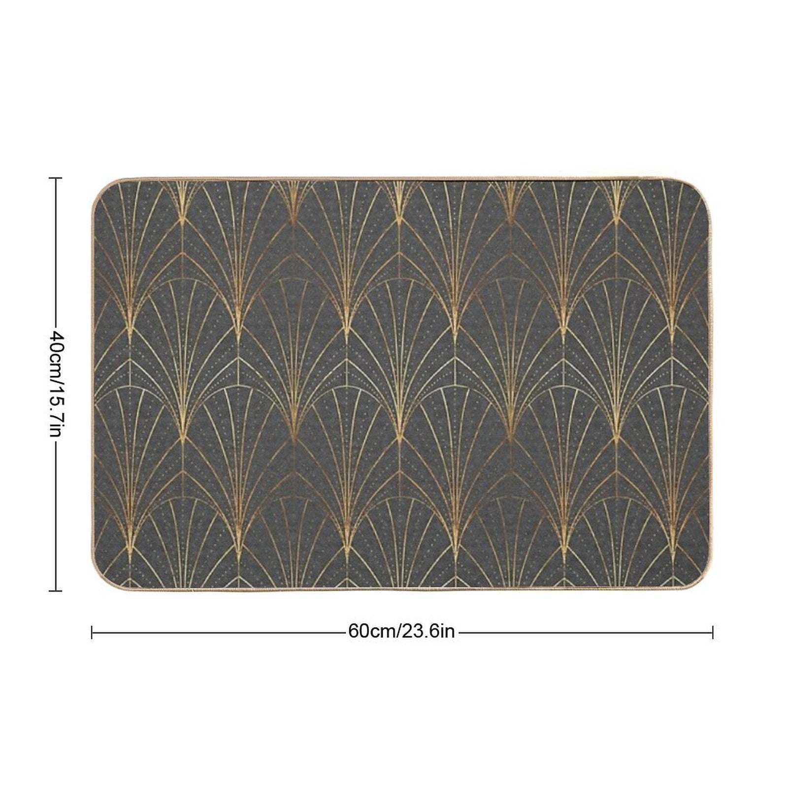 Art Deco Waterfalls  Textured Grey  Rapid-Drying Bath Mat