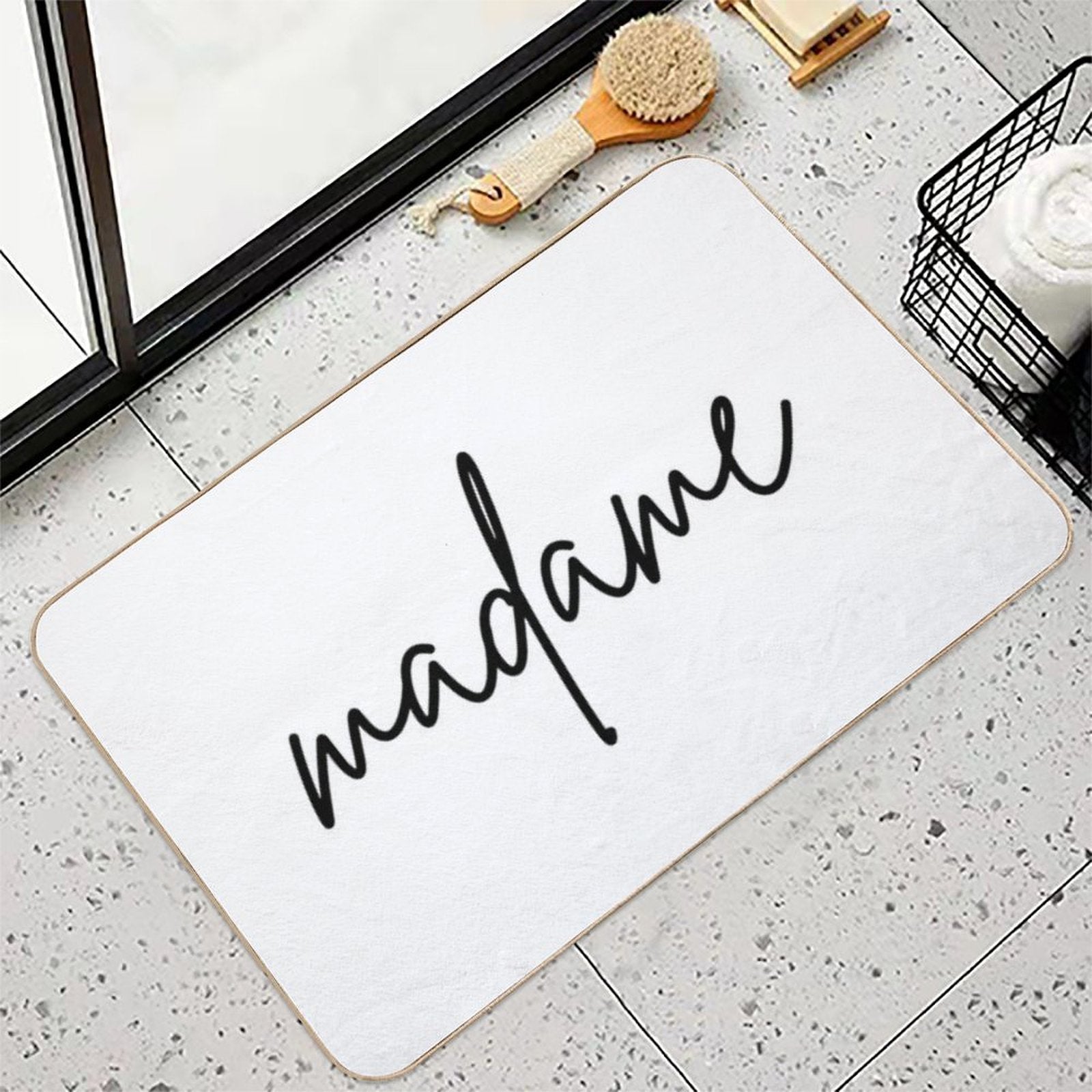 Madame And Monsieur, French Couple Matching Gift  Eco-Friendly Bath Mat