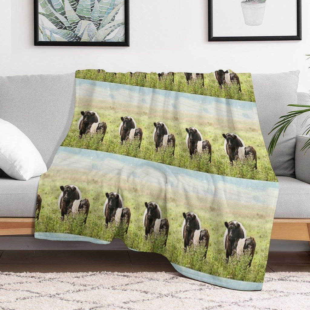 Belted Galloway Cow And Calf Compact Throw Blanket