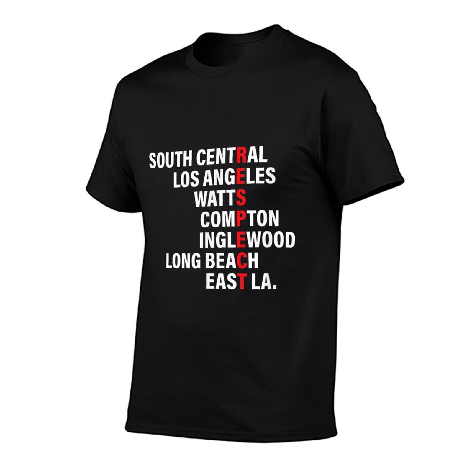 West Side RESPECT Los Angeles Watts Compton Long Beach  Summer-ready Fabric T-Shirt