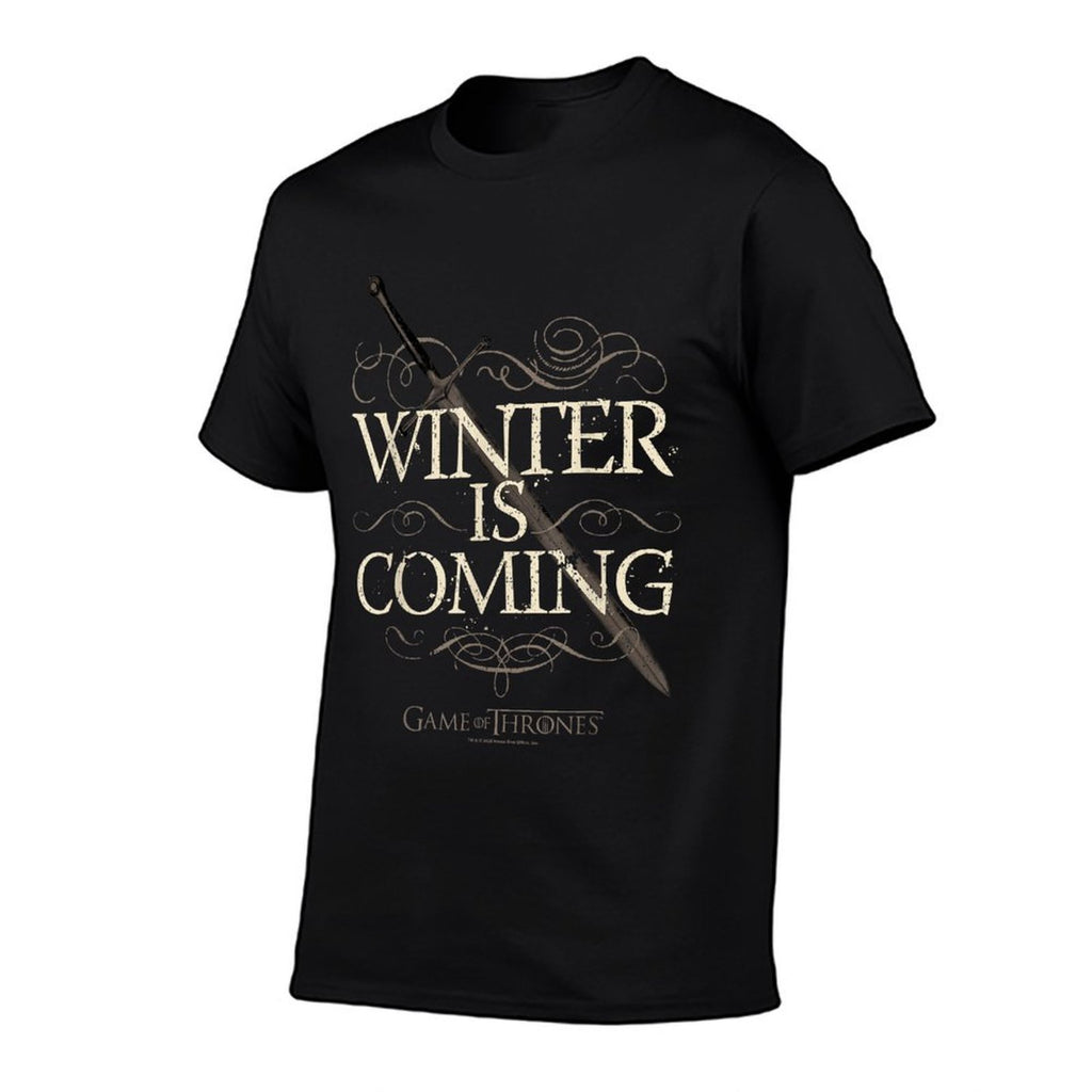 Game Of Thrones Winter Is Coming Text  Tagless Design T-Shirt