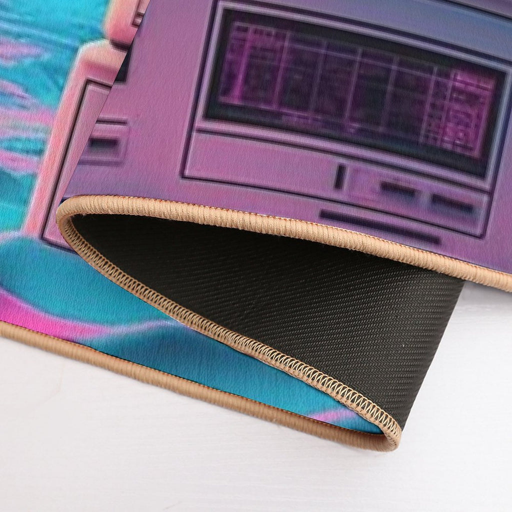 Static Memories A Vaporwave Tribute to TV Nostalgia  Dirt-Trapping Bath Mat